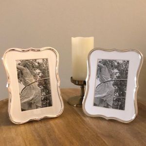 TWO Kate Spade/Lenox “Crown Point” silver-plate picture frames (matching pair)